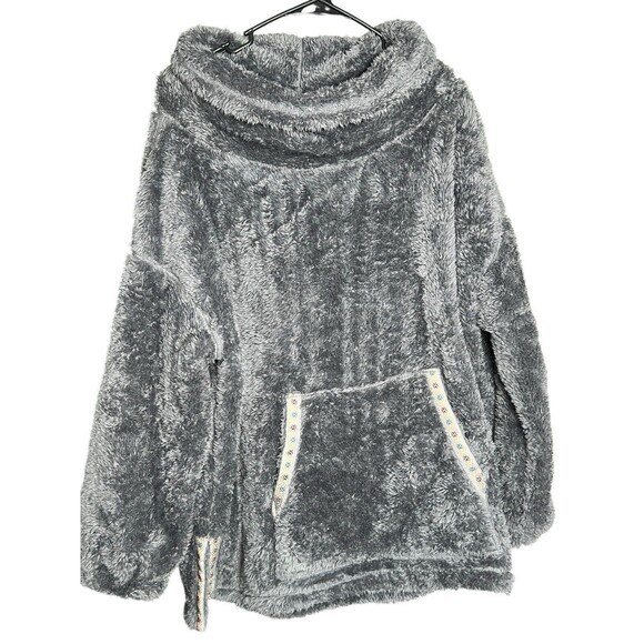 SUNDANCE Sasha Pullover Sherpa Cowl Neck Kangaroo Medium Bohemian Oversized - Picture 1 of 13